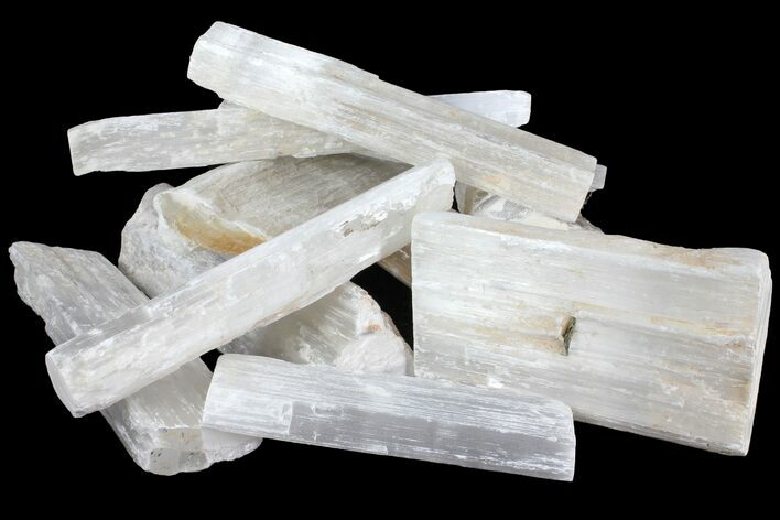 Lot: ~ Lbs Rough Selenite Logs - Pieces #101629